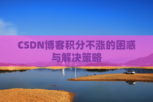 CSDN博客积分不涨的困惑与解决策略